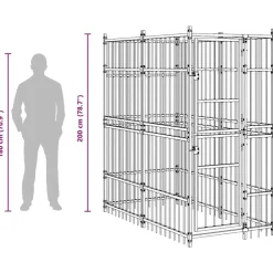 vidaXL Perrera de exterior de acero 1,84 m² Online