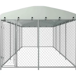 vidaXL Productos Para Mascotas-Perrera de exterior con techo 7,6x3,8x2,3 m
