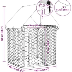 vidaXL Productos Para Mascotas-Perrera de exterior con tejado 100x100x150 cm