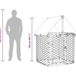 vidaXL Productos Para Mascotas-Perrera de exterior con tejado 100x100x150 cm