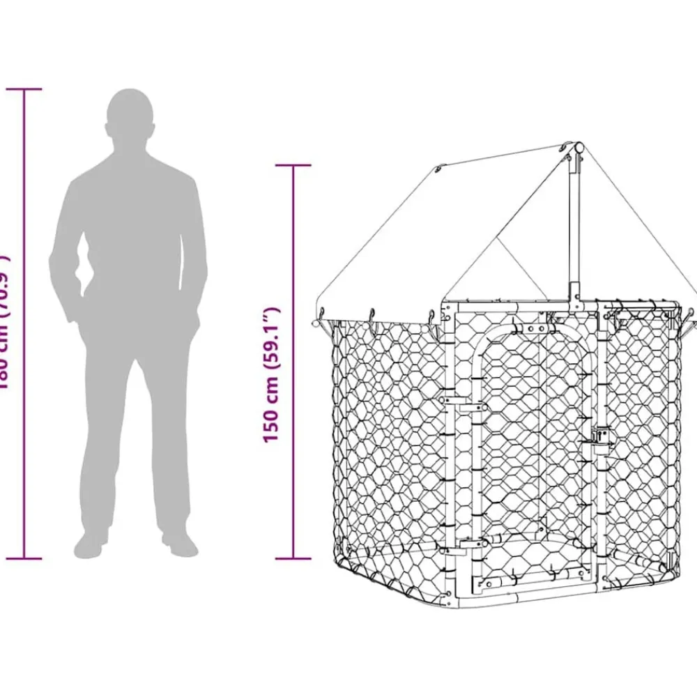 vidaXL Productos Para Mascotas-Perrera de exterior con tejado 100x100x150 cm