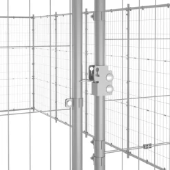 vidaXL Perrera de exterior de acero galvanizado 21,78 m² Plateado Hot