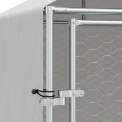vidaXL Productos Para Mascotas-Perrera de exterior con toldo acero galvanizado plata 2x2x2,5 m