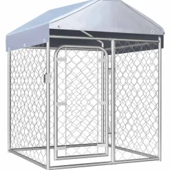 vidaXL Perrera de exterior con techo 100x100x125 cm Sale