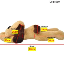 vidaXL Juguetes-Perro de peluche marrón 80 cm