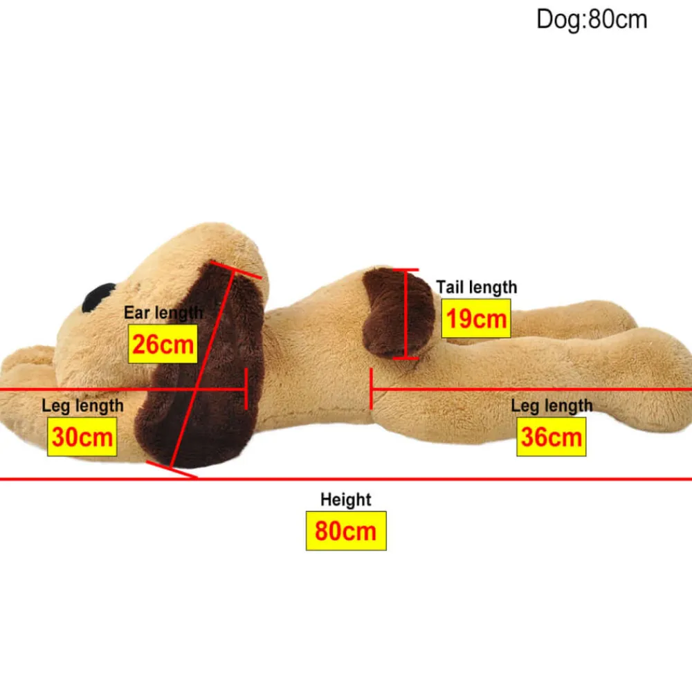 vidaXL Juguetes-Perro de peluche marrón 80 cm
