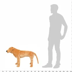 vidaXL Juguetes-Perro labrador de peluche de pie marrón claro XXL