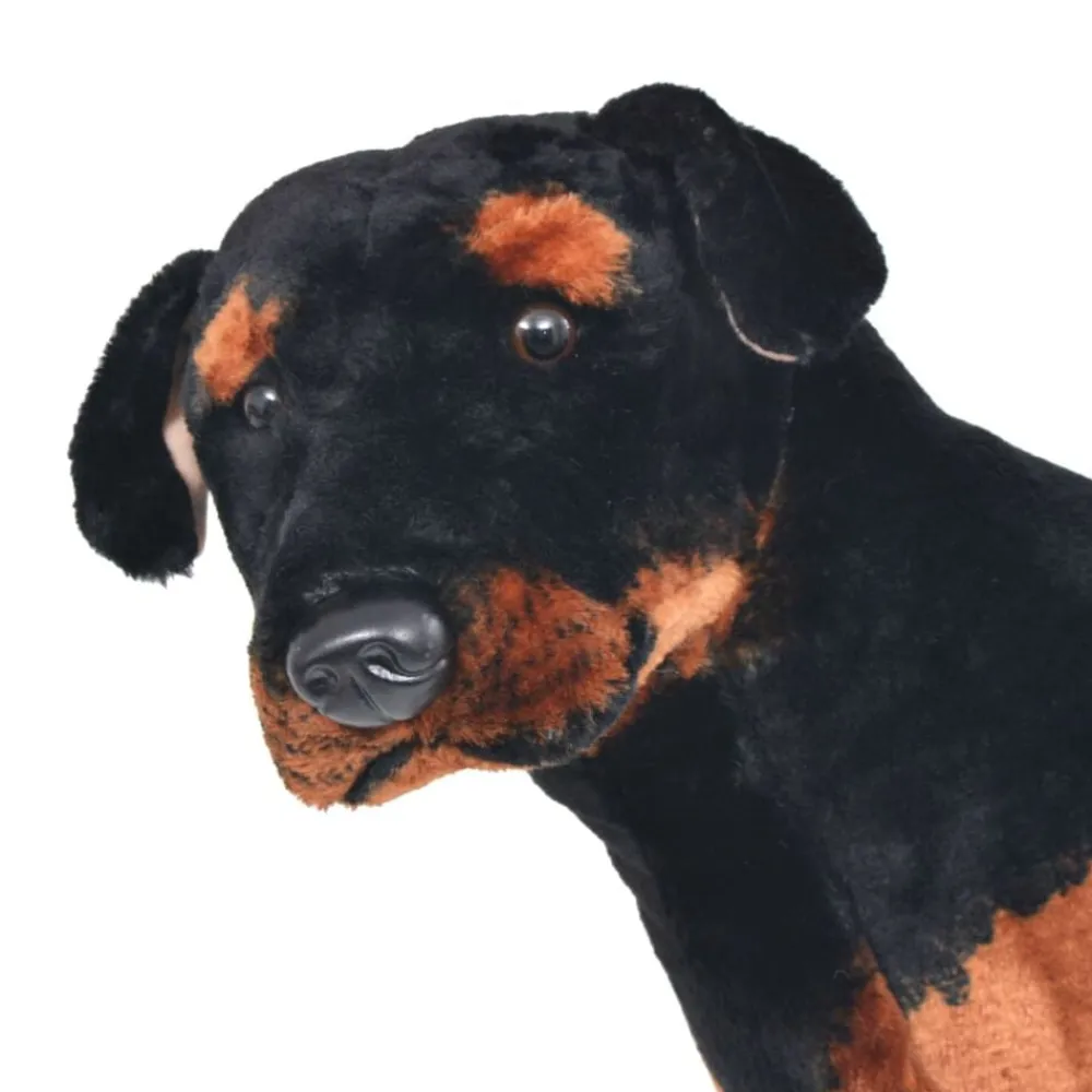 vidaXL Perro rottweiler de peluche de pie negro y marrón XXL Online
