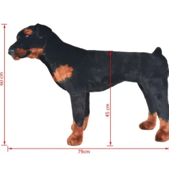 vidaXL Perro rottweiler de peluche de pie negro y marrón XXL Online