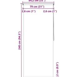 vidaXL Persiana enrollable de ducha cuadrados 80x240 cm New