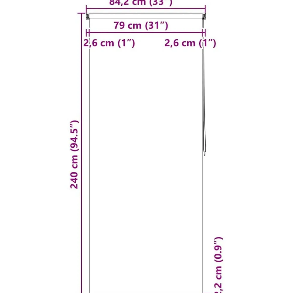 vidaXL Persiana enrollable de ducha blanco 80x240 cm Best