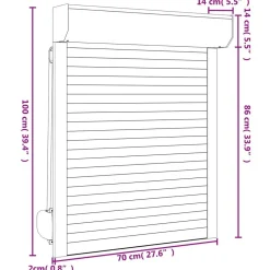 vidaXL Persiana enrollable Manual 70 x 100 cm Antracita New