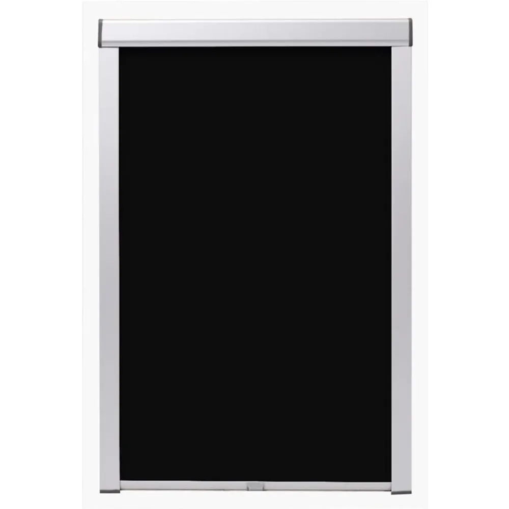 vidaXL Decoración-Persiana opaca enrollable negra M06/306