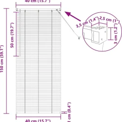 vidaXL Persiana Veneciana Marrón Claro con Patrón 150 x 40 cm PVC Marr&oacute;n claro Best