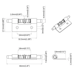 vidaXL Accesorios De Bricolaje-Pestillo 2 pcs Plateado 46 x 17 x 1,2 mm Acero