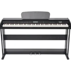 vidaXL Arte Y Ocio-Piano digital de 88 teclas con pedales negro tabla melamina