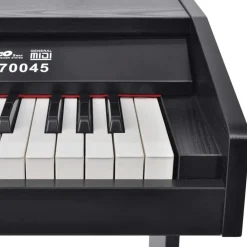 vidaXL Arte Y Ocio-Piano digital de 88 teclas con pedales negro tabla melamina