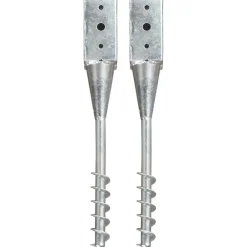 vidaXL Picas de tierra 2 unidades acero galvanizado plateado 7x7x56 cm New