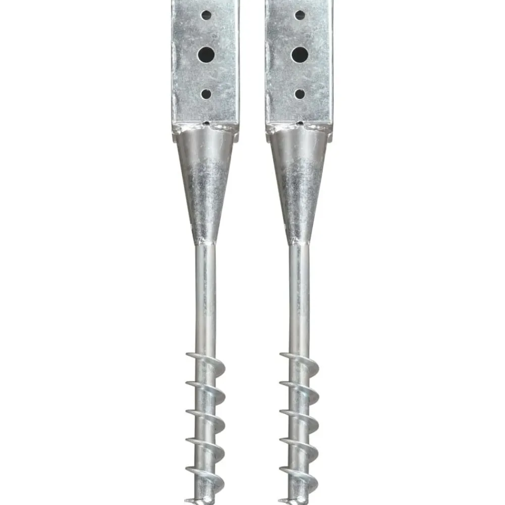 vidaXL Picas de tierra 2 unidades acero galvanizado plateado 7x7x56 cm New