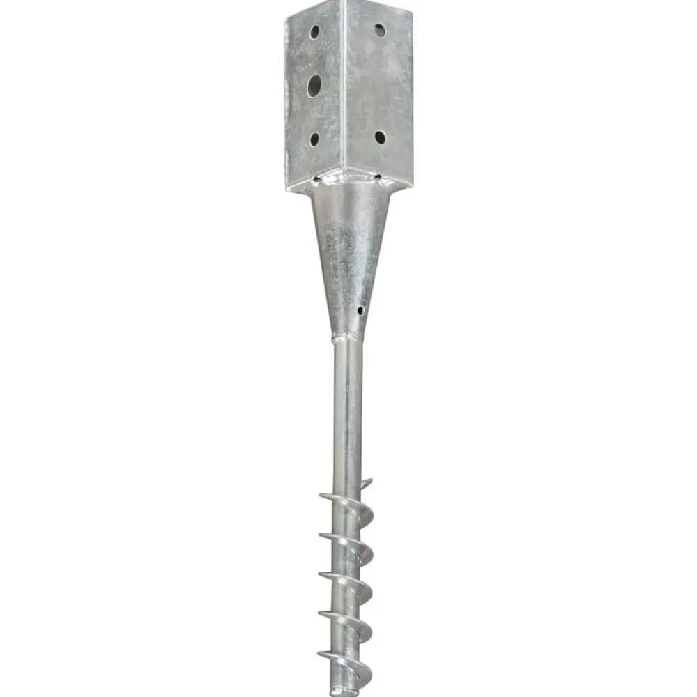 vidaXL Picas de tierra 2 unidades acero galvanizado plateado 7x7x56 cm New
