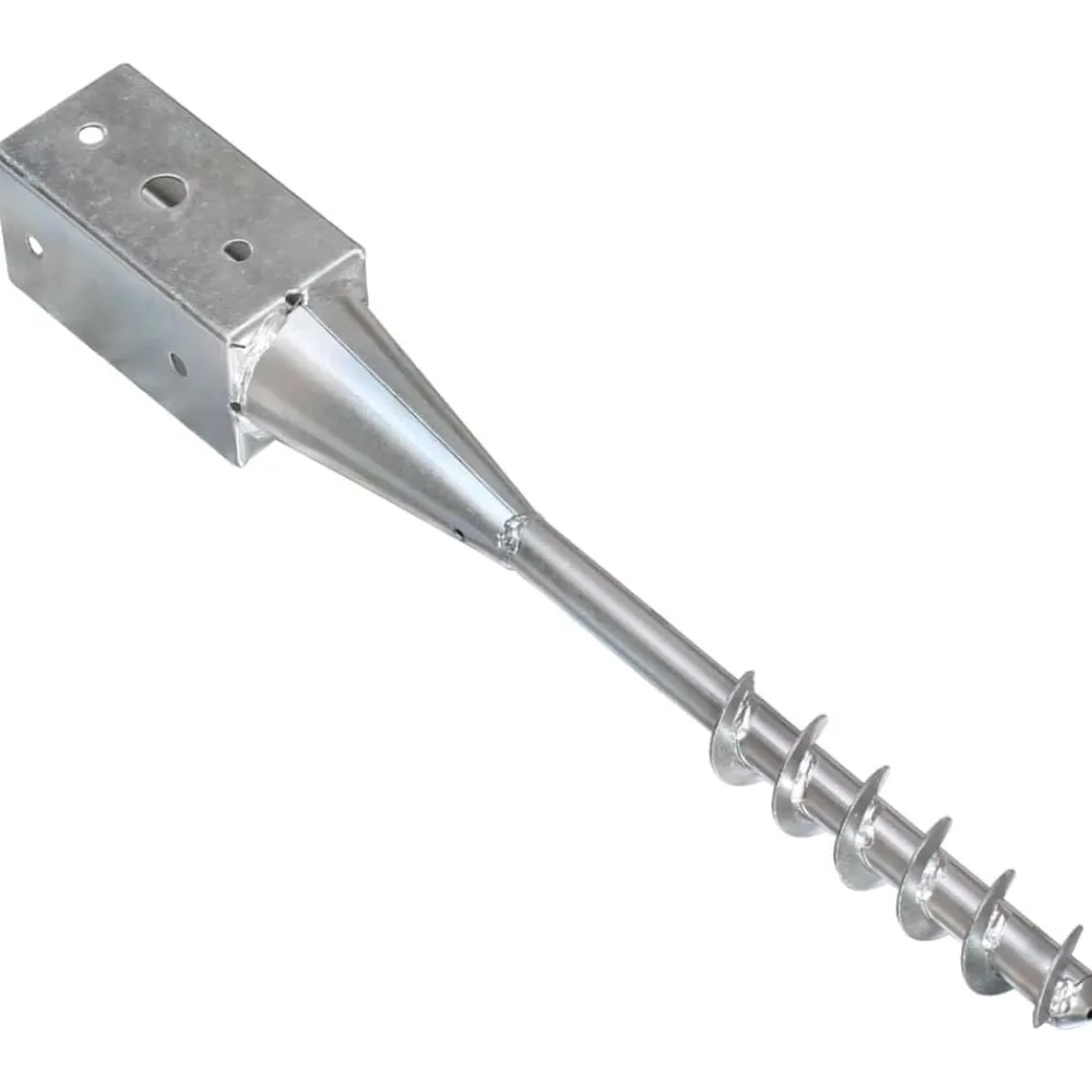 vidaXL Picas de tierra 2 unidades acero galvanizado plateado 7x7x56 cm New