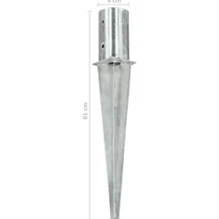 vidaXL Picas de tierra 2 unidades acero galvanizado plateado 8x61 cm Clearance