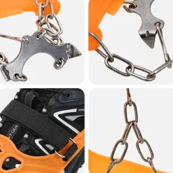 vidaXL Picos de Hielo para Zapatos con 10 pinchos S Naranja