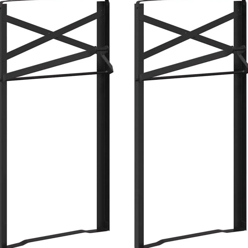 vidaXL Pierna de Mesa de Cerveza 2 pcs Negro 39 x 3 x 75 cm New