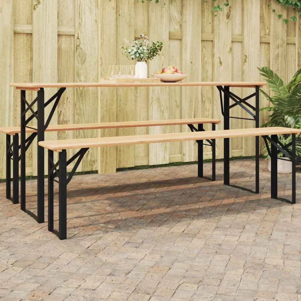 vidaXL Pierna de Mesa de Cerveza 2 pcs Negro 39 x 3 x 75 cm New