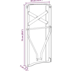 vidaXL Pierna de Mesa de Cerveza 2 pcs Negro 39 x 3 x 75 cm New