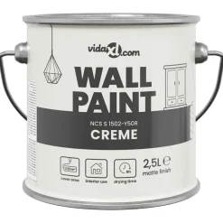vidaXL Pintura de pared Marrón 2,5 L Impresión en pared Crema