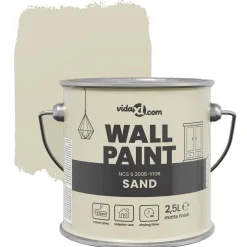 vidaXL Consumibles Para Construcción-Pintura de pared Marrón 2,5 L Impresión en pared