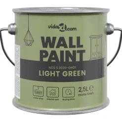vidaXL Consumibles Para Construcción-Pintura de pared Verde 2,5 L Impresión en pared
