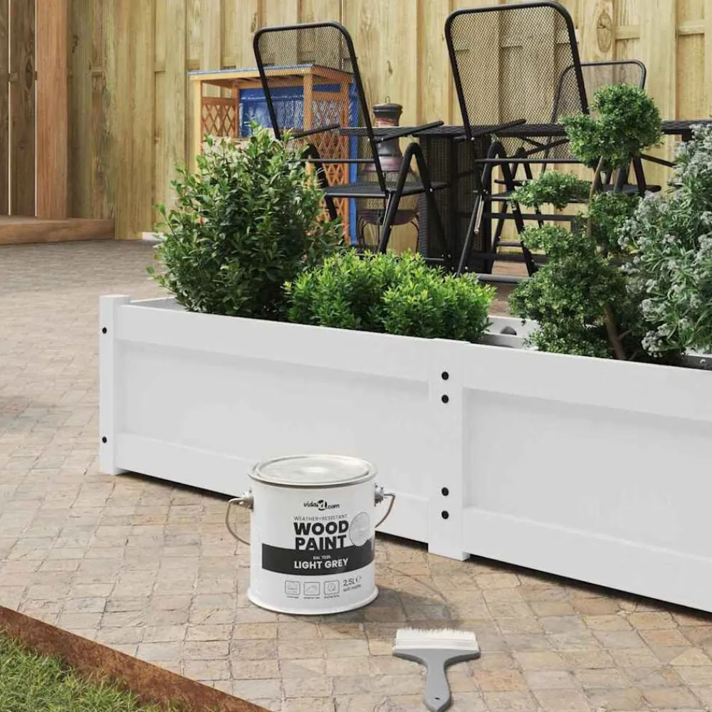 vidaXL Consumibles Para Construcción-Pintura para madera Gris 2,5 L Impresión en pared