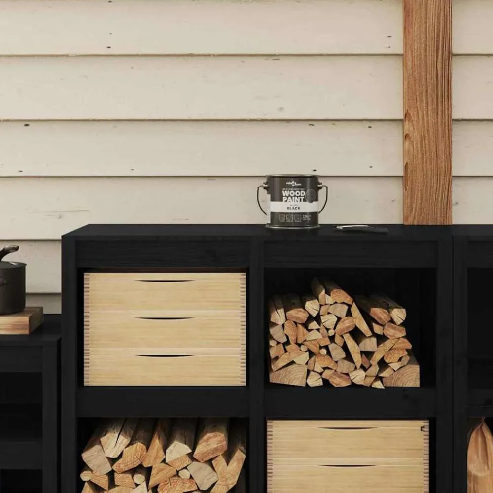 vidaXL Pintura para madera 2,5 L Impresión en pared Negro