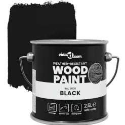 vidaXL Pintura para madera 2,5 L Impresión en pared Negro