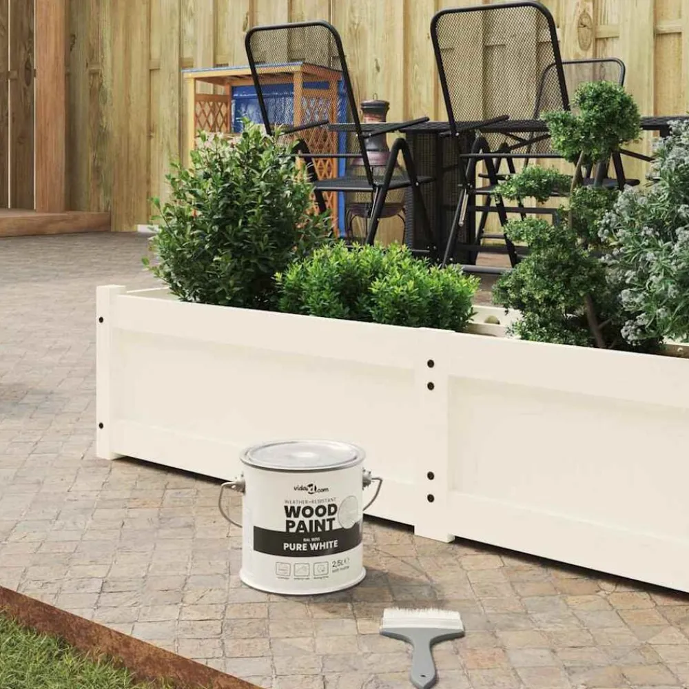 vidaXL Pintura para madera 2,5 L Impresión en pared White Best