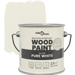 vidaXL Pintura para madera 2,5 L Impresión en pared White Best