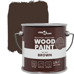 vidaXL Consumibles Para Construcción-Pintura para madera Marrón 2,5 L Impresión en pared
