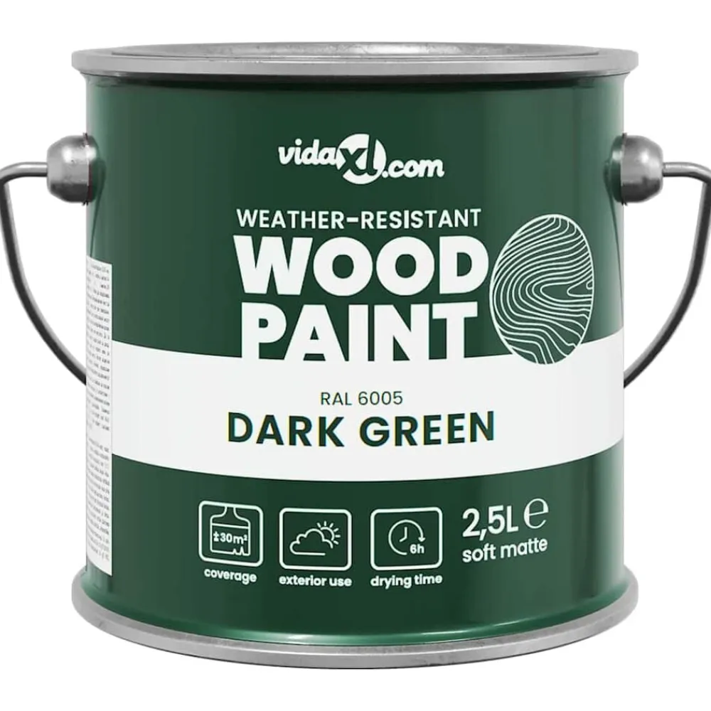 vidaXL Consumibles Para Construcción-Pintura para madera 2,5 L Impresión en pared