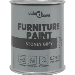 vidaXL Consumibles Para Construcción-Pintura para muebles Gris 0,75 L Impresión en pared
