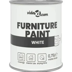vidaXL Pintura para muebles 0,75 L Impresión en pared White