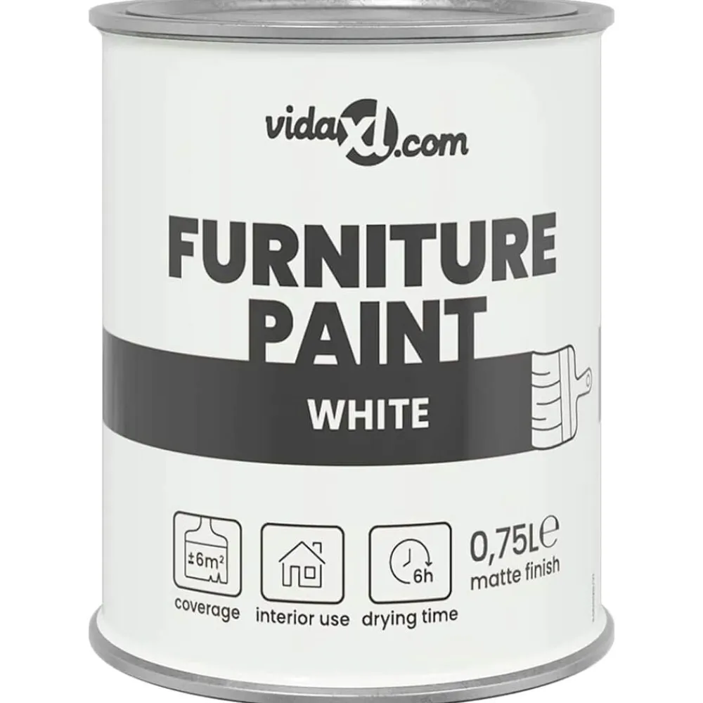 vidaXL Pintura para muebles 0,75 L Impresión en pared White