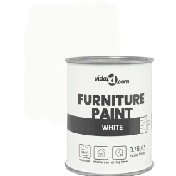 vidaXL Pintura para muebles 0,75 L Impresión en pared White