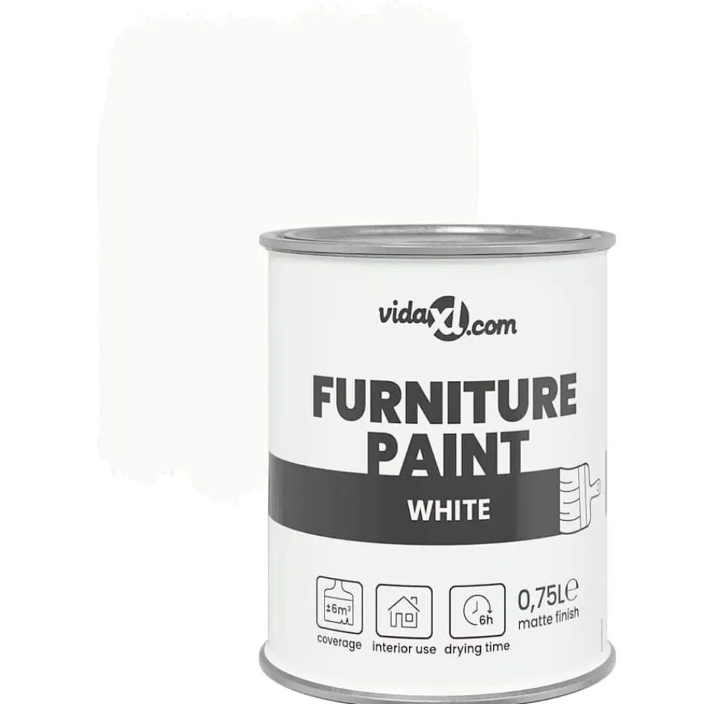 vidaXL Pintura para muebles 0,75 L Impresión en pared White
