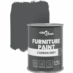 vidaXL Pintura para muebles Gris 0,75 L Impresión en pared Gris carb&oacute;n Outlet