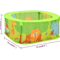 vidaXL Piscina de bolas para niños con 300 bolas 75x75x32 cm Multicolor 1 Clearance