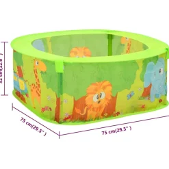 vidaXL Juguetes-Piscina de bolas para niños con 300 bolas 75x75x32 cm