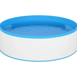 vidaXL Piscina de chapoteo skimmer colgante y bomba 350x90 cm Blanco New