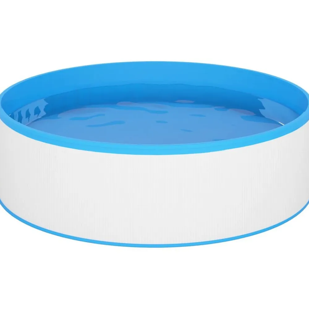 vidaXL Piscina de chapoteo skimmer colgante y bomba 350x90 cm Blanco New